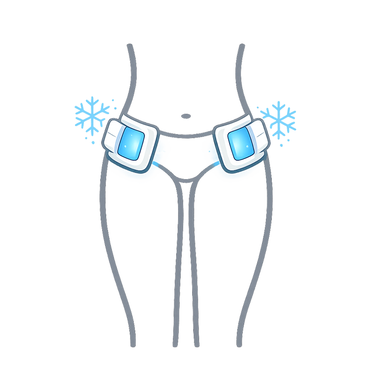 Medizinische Kryolipolyse an den Oberschenkeln