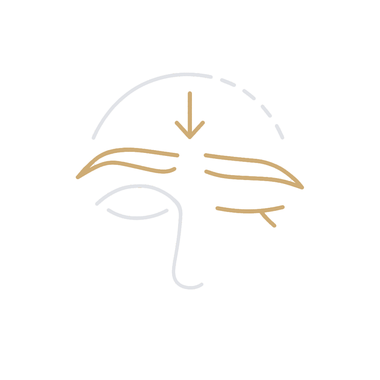 herab gesunkene Augenbrauen durch Hautalterung