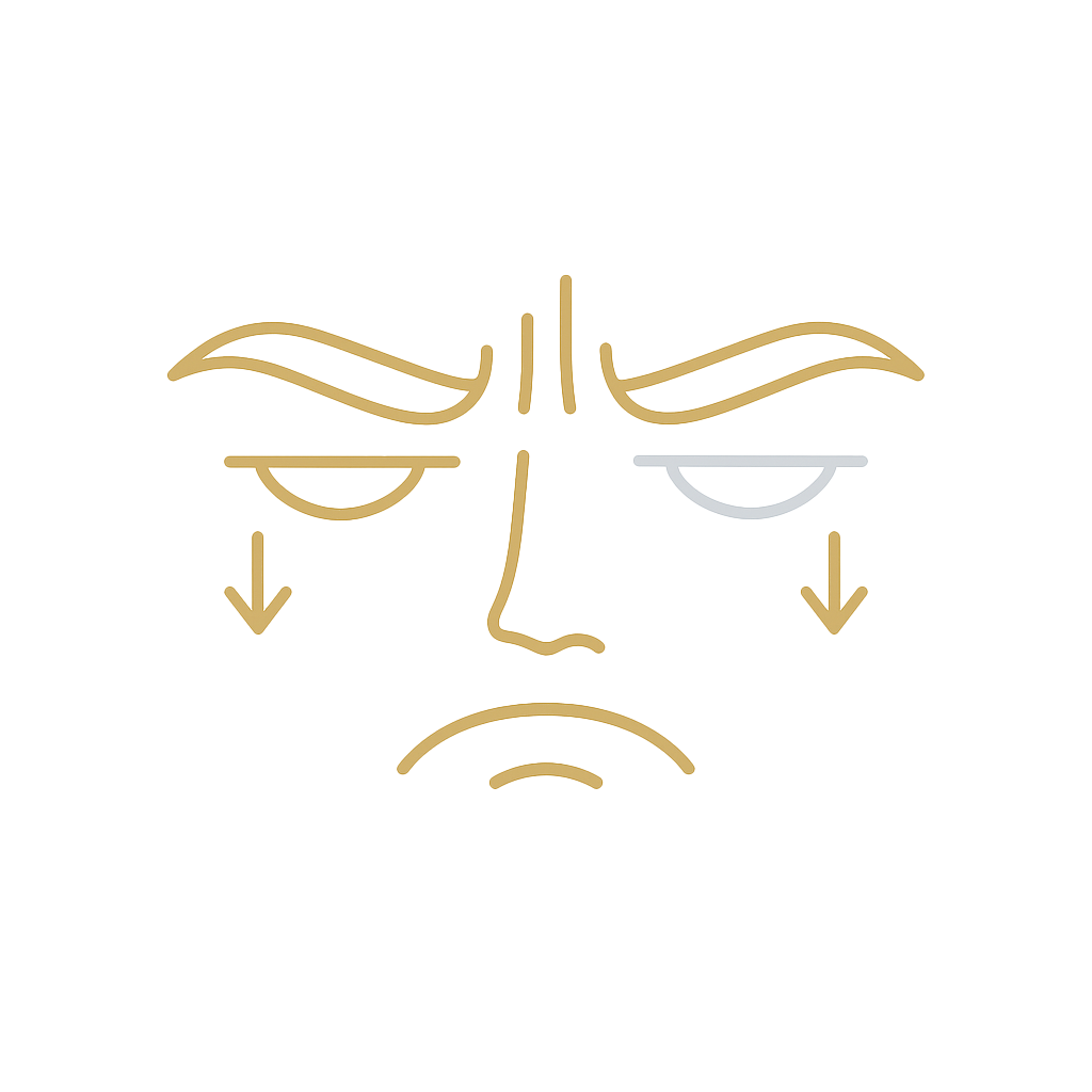 Bei müdem oder grimmigem Gesichtsausdruck