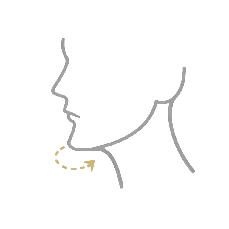 bei dominantem Kinn / „Hexenkinn“